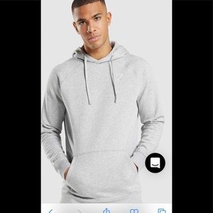 Gymshark mens crest hoodie light grey size m